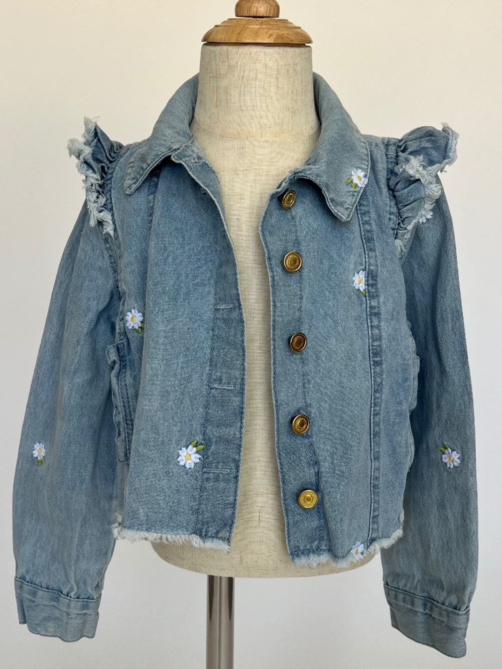 Cupcakes and Cashmere Girls 5T Denim Daisy Jacket